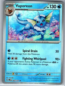 Vaporeon Poke Ball 022/131 SV: Prismatic Evolutions - Pokemon Card - NM - Image 1