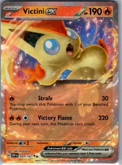 Victini ex 033/197 SV03: Obsidian Flames - Pokemon Card - NM - Image 1