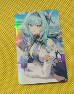 Eula Genshin CUTE LOVELY Goddess Holo Anime waifu Card - Image 1
