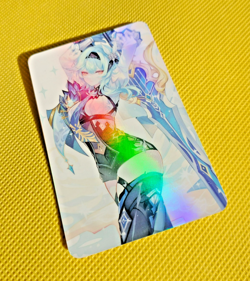 Eula Genshin Waifu Goddess Story Anime Girl holo card - Image 1