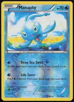 Manaphy 56/160 MP Primal Clash Rare Holo Reverse Holo Pokemon - Image 1