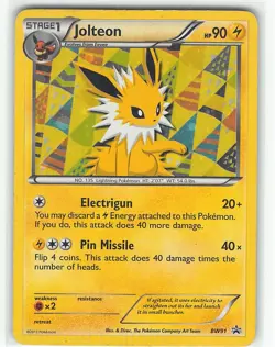 Jolteon BW91 Holo Promo Black And White Promo Pokemon Holo LP Team - Image 1