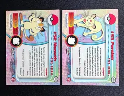 2000 Topps Chrome Pokemon Series 1 Meowth Persian Evo Line 52 53 - Image 2