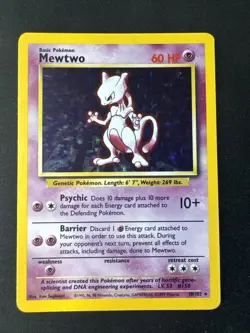 Mewtwo 010/102 Base Set Holo Pokemon - Image 1