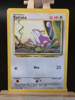 Pokemon TCG Rattata Base Set 61/102 Regular MP - Image 1