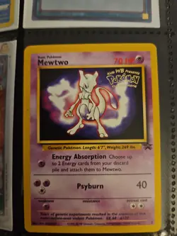 Pokemon TCG Mewtwo Black Star Promo 3 WOTC 1999 WB ‘The First Movie’ Stamp - Image 1