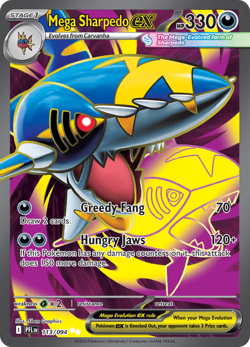 Pokemon TCG Mega Sharpedo ex 113/094 Full Art Ultra Rare Phantasmal Flames NM/M - Image 1