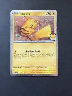 Pikachu - (Cosmo Holo) 051/162 Pokemon Day Promo w/ peekaboo swirl 🌀 - Image 1