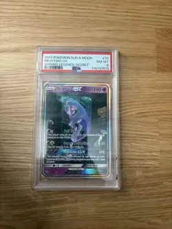 2017 Pokemon Shining Legends Mewtwo GX #78/73 Secret Rare “Mewtube” PSA 8 NM-MT - Image 1