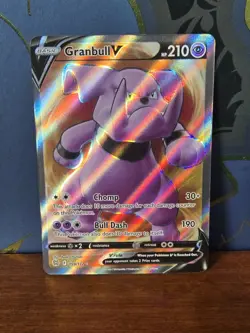 Pokemon Granbull V (Full Art) Ultra Rare SWSH09: Brilliant Stars 159/172 NM - Image 1