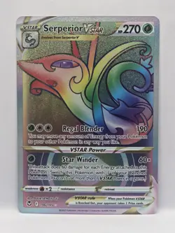 Serperior VStar 196/195 Rainbow Full Art Pokemon TCG NM - Image 1