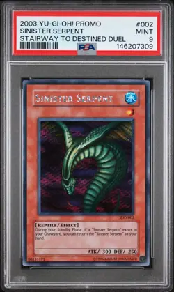 2003 Yu-Gi-Oh! Promo Stairway to Destined Duel #002 Sinister Serpent PSA 9 - Image 1