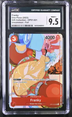 CGC 9.5 Franky Gift Collection #OP01-021 Alternative Art Foil 2023 One Piece - Image 1