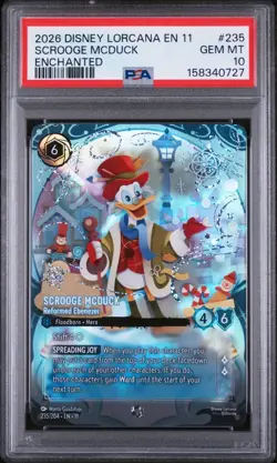 Disney Lorcana Winterspell Scrooge McDuck 235/204 Enchanted PSA 10 - Image 1
