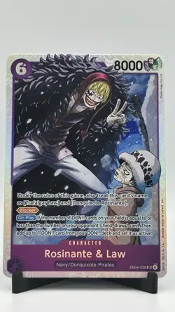 Rosinante & Law EB04-038 8000 Power Holo Blocker One Piece Card Game Character - Image 1