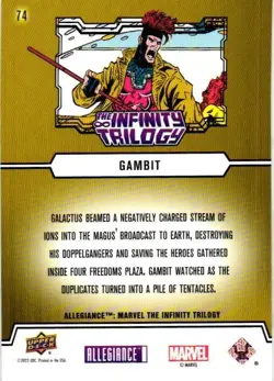 GAMBIT #74 2024 Upper Deck Marvel Allegiance The Infinity Trilogy Card - Image 2