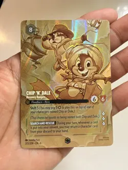 Disney Lorcana Azurite Sea Chip 'N Dale: Recovery Rangers 205/204 Enchanted Card - Image 1