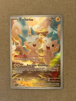 Pokemon TCG Pachirisu Holo Card 208/198 Scarlet & Violet Illustration Rare - Image 3