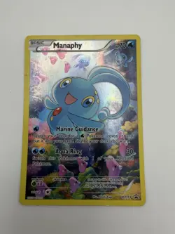 Pokemon Manaphy XY113 Full Art Holo Promo Card HP 70 Used Damaged - Image 1