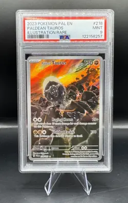 PSA 9 2023 Pokemon Pal En-Paldea #218 Tauros Illustration Rare - Image 1