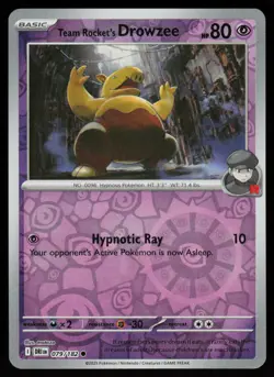 Team Rocket's Drowzee 079/182 Common Destined Rivals Pokemon Reverse Holo NM - Image 1