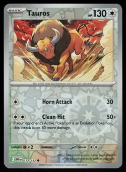 Tauros 152/182 Common Destined Rivals Pokemon Reverse Holo Near Mint - Image 1