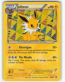 Jolteon BW91 Holo Promo Black And White Promo Pokemon Holo LP Team - Image 1