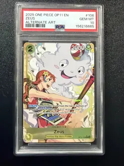 PSA 10 Zeus (Nami) Alternate Art OP11-106 Fist Of Divine Speed PSA 10 C4 - Image 1