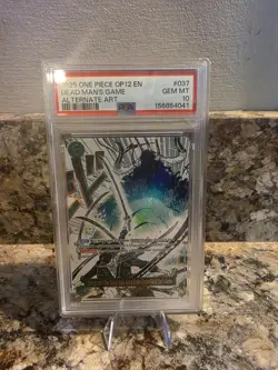 2025 ONE PIECE OP12-037 LEGACY OF THE MASTER ZORO DEAD MAN'S GAME PSA 10 - Image 1