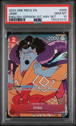 Jinbe (English Version 1st Anniversary Set) ST10-005 One Piece Promotion PSA 10 - Image 1