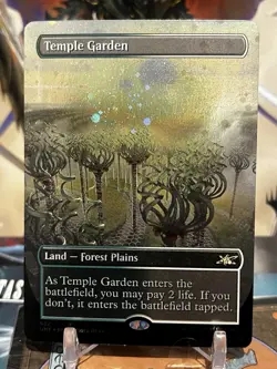 MTG | Temple Garden (Borderless) (🪐Galaxy FOIL✨) [Unfinity] - Image 1