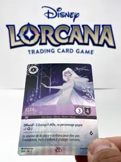 LORCANA carte promo FR 19/P1 Elsa🌟Foil🌟 Disney 100 ans protection magnetique - Image 1