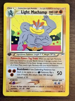 Light Machamp 25/105 Neo Destiny 1st Edition 100HP Pokemon Card - Image 1