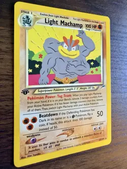 Light Machamp 25/105 Neo Destiny 1st Edition 100HP Pokemon Card - Image 2