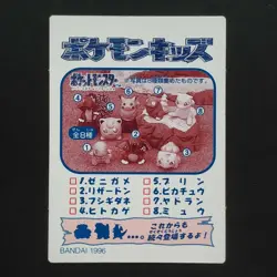 Pokemon Kids Card Blastoise No 6 Early 1995 Nintendo Bandai Rare Japan - Image 4