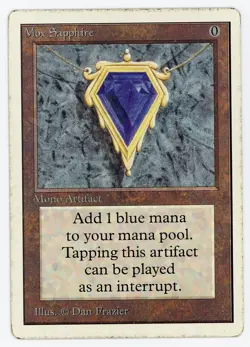 Mox Sapphire Unlimited Edition 1993 Played MTG - Image 1