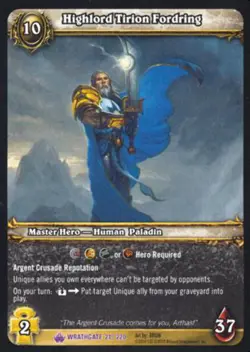 World of Warcraft TCG Highlord Tirion Fordring - Wrathgate 21/220 - Image 1