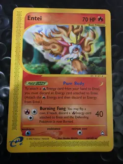 Pokemon TCG Entei 10/147 Aquapolis non Holo Rare e-Card 70 HP 2002 - Image 1