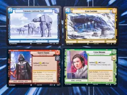 Star Wars Unlimited - Intro Battle: Hoth Vader and Leia Leader Cards + Bases IBH - Image 1