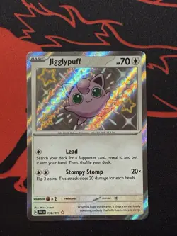 Pokemon TCG Jigglypuff Card Paldean Fates Shiny Holo Rare, Near Mint Condition - Image 1