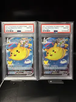 PSA 10 | 2x 2021 Pokemon Celebrations Flying Pikachu VMAX Full Art (Sequential) - Image 1