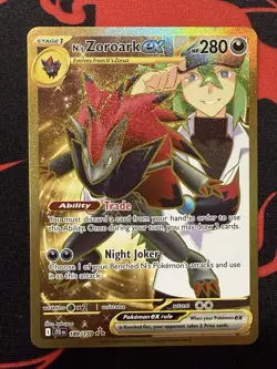 N's Zoroark ex 189/159 Sv09: Journey Together Gold Full Art Hyper Rare Pokemon - Image 1
