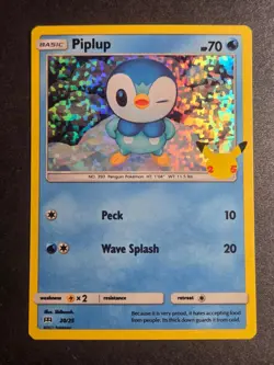 Piplup 020/025 NM McDonald's 25th Anniversary Promos Promo Pokemon Holo - Image 1