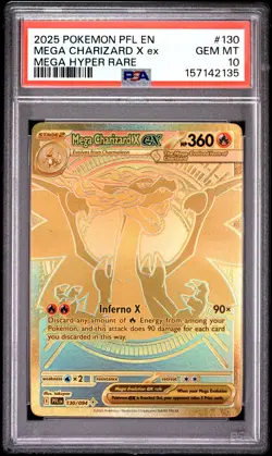 2025 POKEMON PFL EN-PHANTASMAL FLAMES MEGA HYPER RARE MEGA CHARIZARD X EX PSA 10 - Image 1