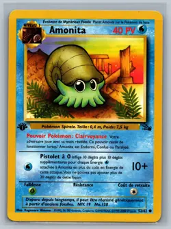 Pokemon TCG FRENCH Omanyte #52/62 1st Edition CCG Fossil Amonita - Image 1