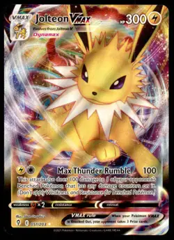Jolteon VMAX 051/203 Holo VMAX Rare Evolving Skies Pokemon Near Mint - Image 1