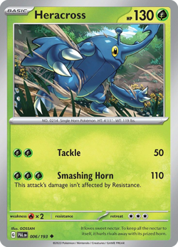 Heracross 006/193 Paldea Evolved Uncommon NM 2023 Reverse Holo - Image 2