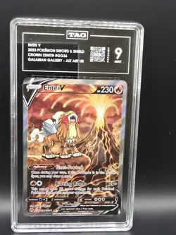 2023 Pokemon Sword And Shield Entei V Crown Zenith Full Art GG36 TAG 9 MINT - Image 1