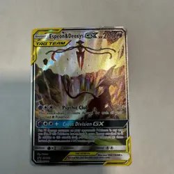 Pokemon TCG Espeon & Deoxys GX SM240 LP-MP Promo Holo - Image 1