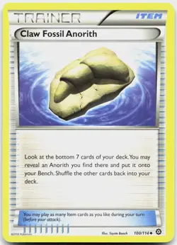 Claw Fossil Anorith 100/114 Uncommon Steam Siege Pokemon Lightly Played - Image 1